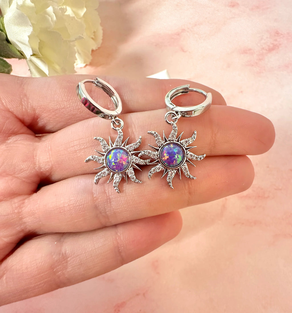 Rapunzel’s Radiant Sun Opal Earrings, Enchanted Light