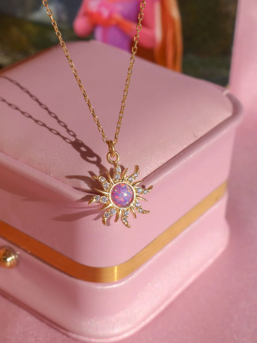 Rapunzel’s Radiant Sun Opal Necklace, Ever After Glow