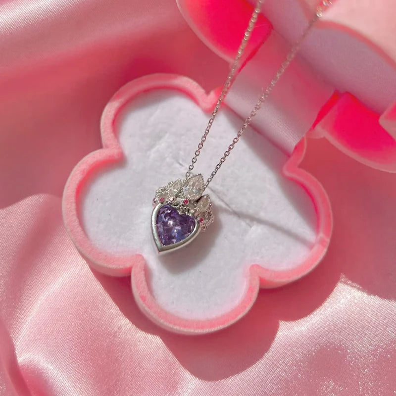 Rapunzel Crown Heart Necklace, Ever After Charm