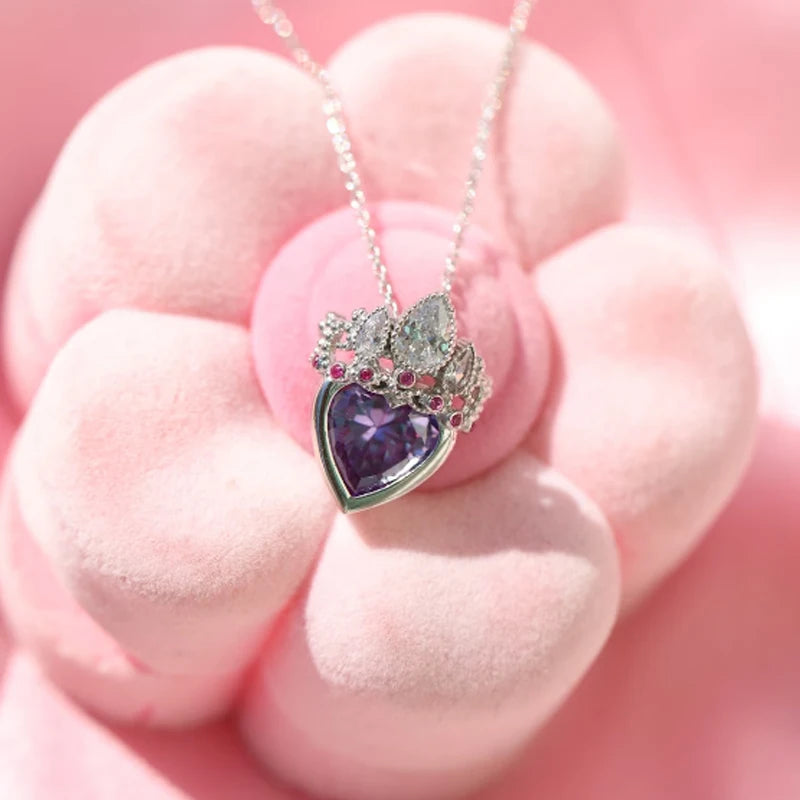 Rapunzel Crown Heart Necklace, Ever After Charm