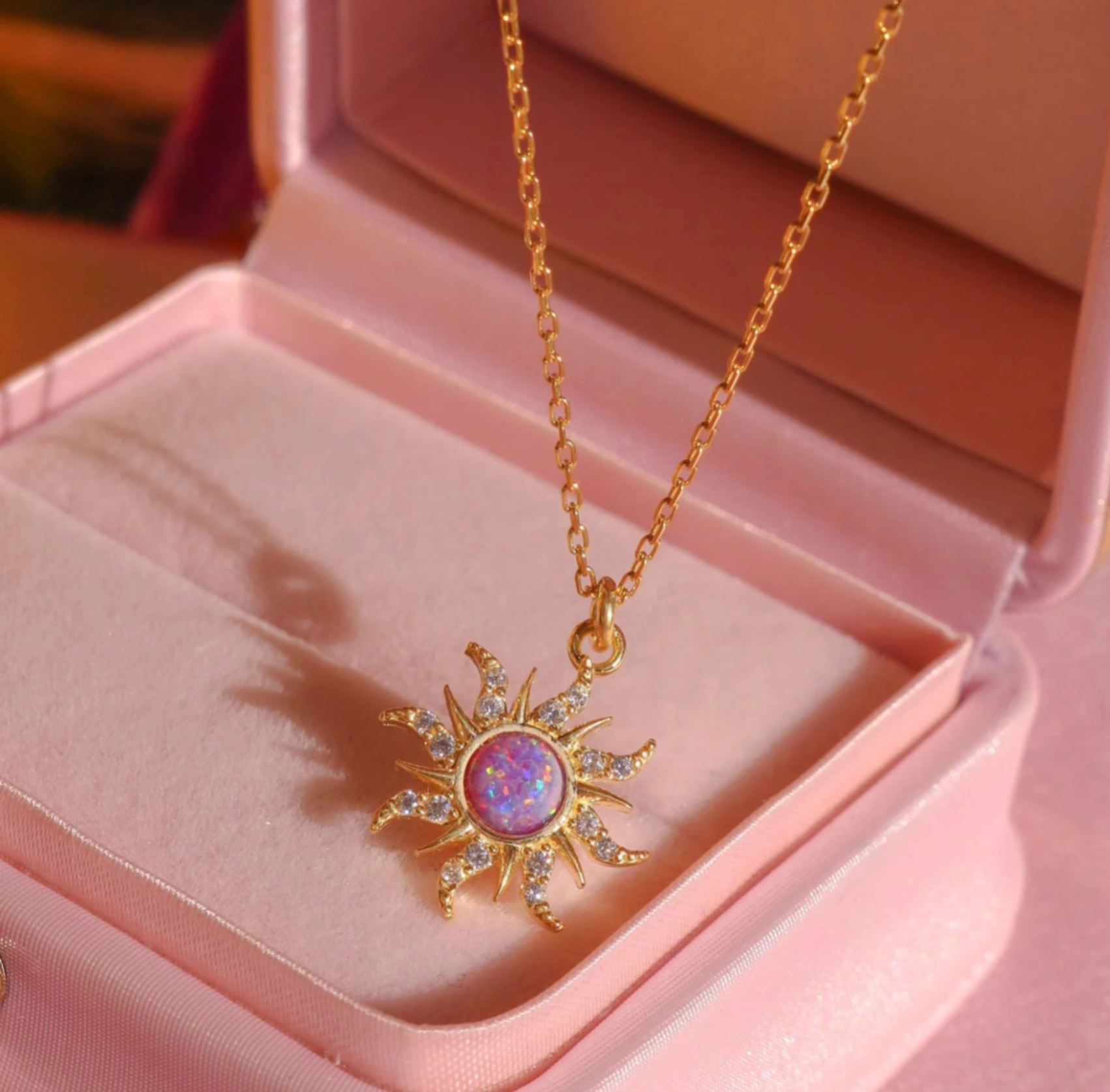 Rapunzel’s Radiant Sun Opal Necklace, Ever After Glow