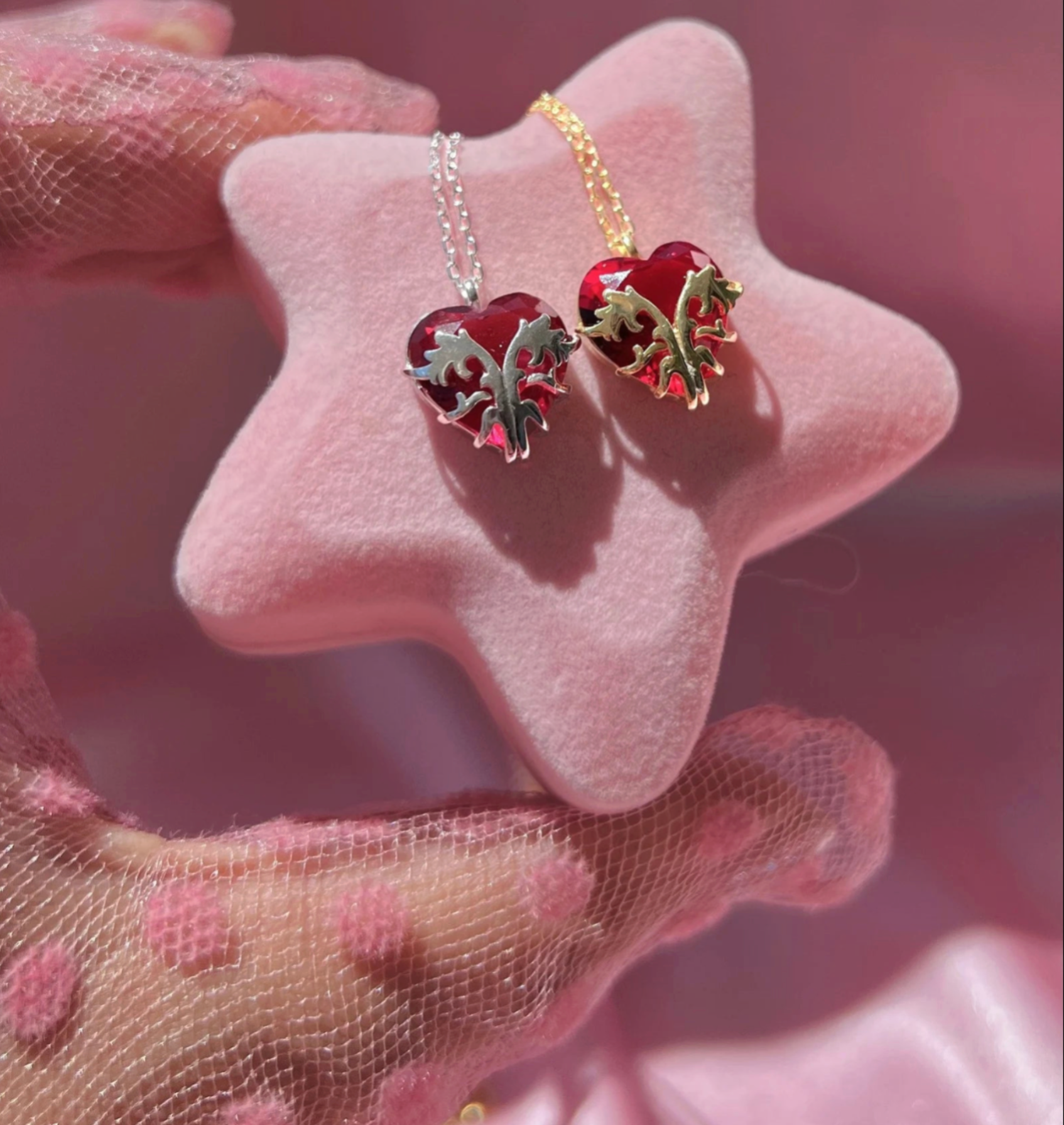 Beauty and the Beast Enchanted Rose Necklace