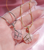 Barbie Castle Dreams Diamond Rose Quartz Heart Necklace