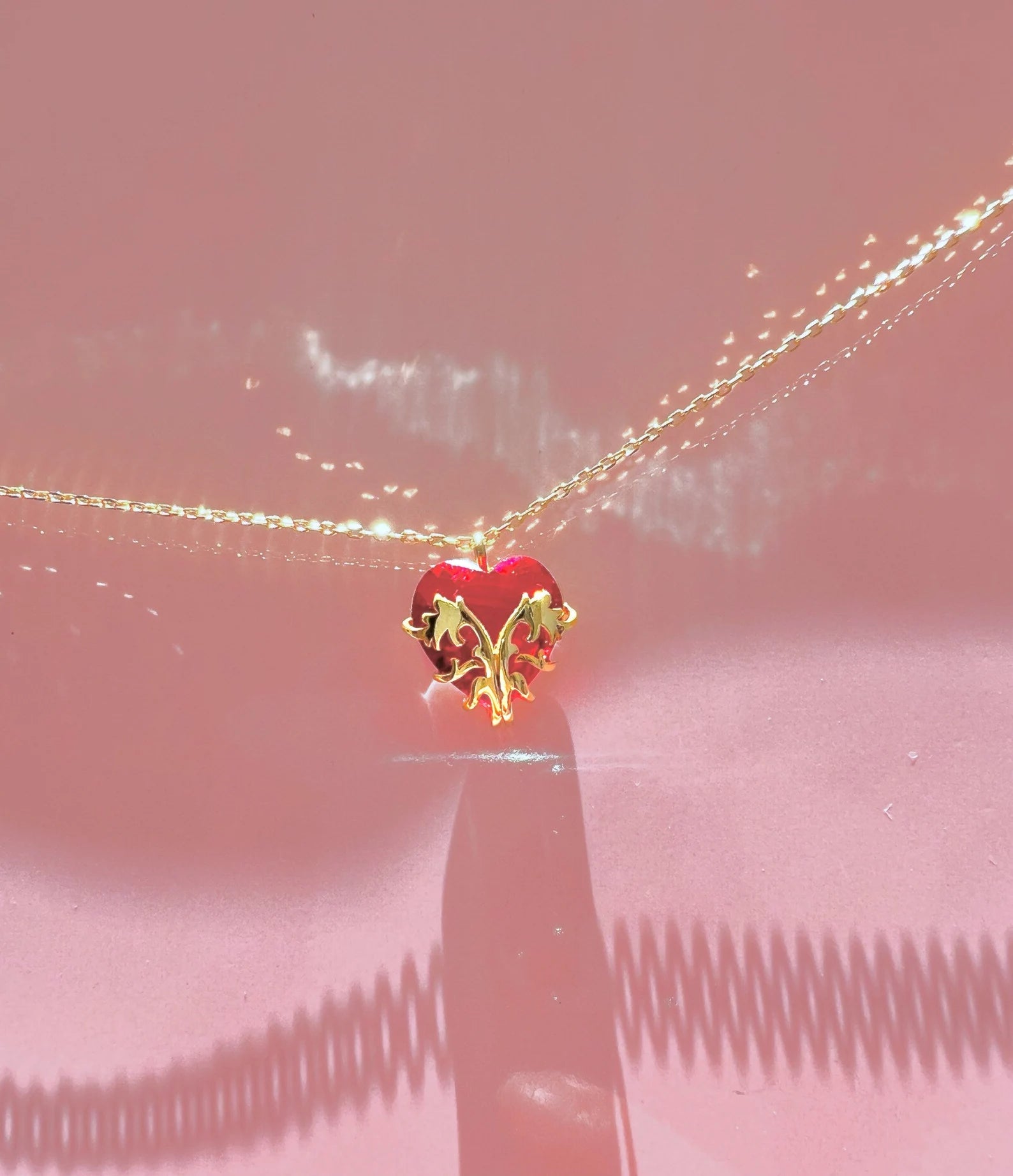 Beauty and the Beast Enchanted Rose Necklace