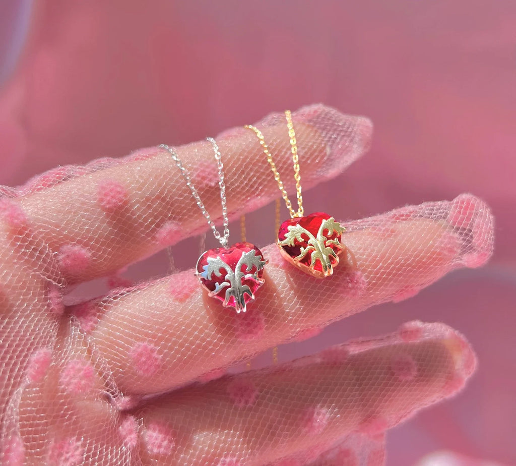 Beauty and the Beast Enchanted Rose Necklace