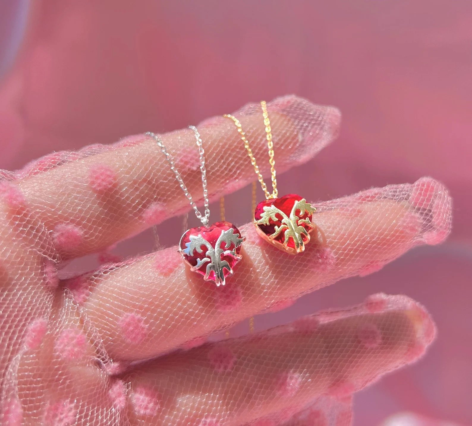 Beauty and the Beast Enchanted Rose Necklace