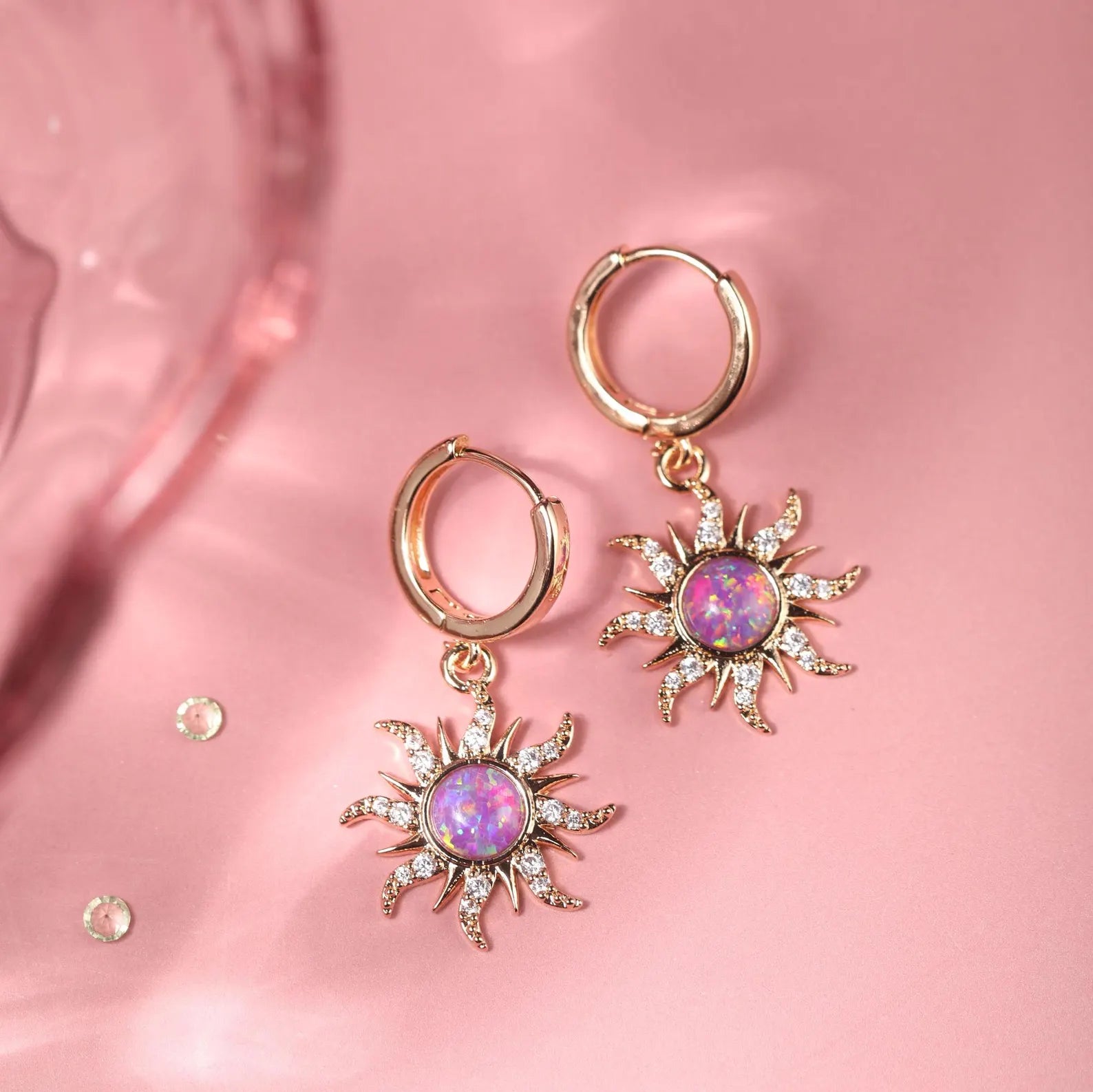 Rapunzel’s Radiant Sun Opal Earrings, Enchanted Light