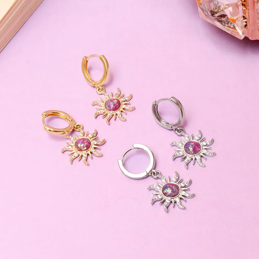 Rapunzel’s Radiant Sun Opal Earrings, Enchanted Light